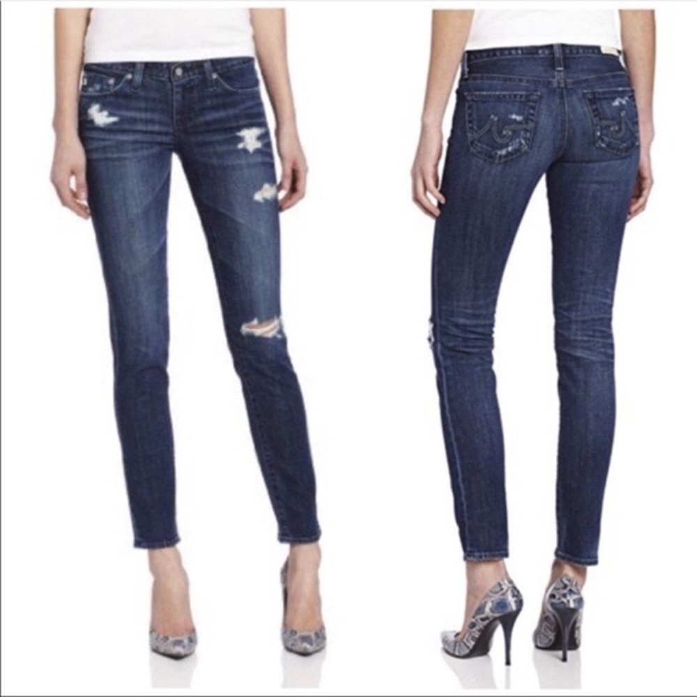 AG Stilt Cigarette Leg distressed jeans